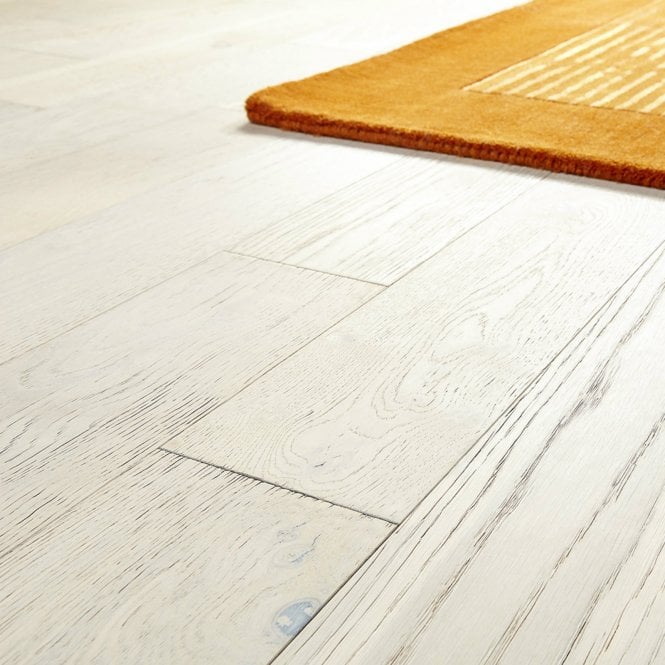 Rustic White Brushed & Oiled Engineered Oak Flooring | 14mm Thick